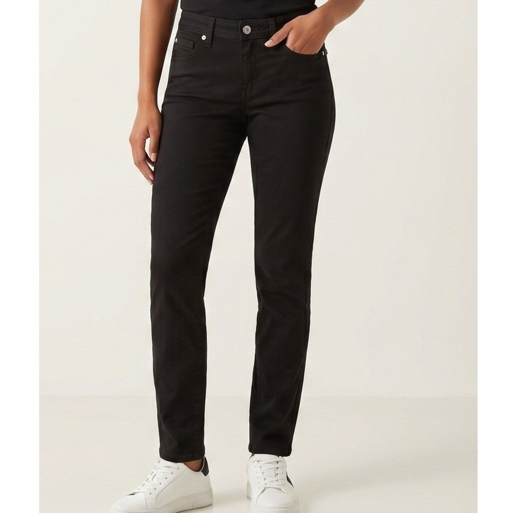 Calvin Klein Jeans Womens 2 Black Power Stretch Skinny Crop Pants 42O6042 NEW